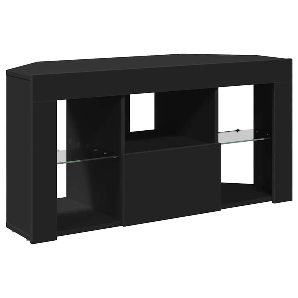 Hoek LED TV Kast Zwart 101 x 40 x 50 cm Bewerkt hout
