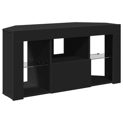 Hoek LED TV Kast Zwart 101 x 40 x 50 cm Bewerkt hout