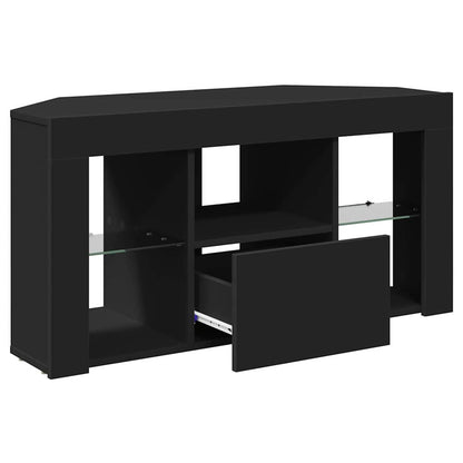 Hoek LED TV Kast Zwart 101 x 40 x 50 cm Bewerkt hout