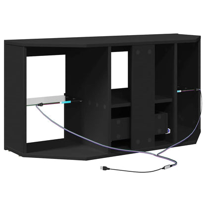 Hoek LED TV Kast Zwart 101 x 40 x 50 cm Bewerkt hout