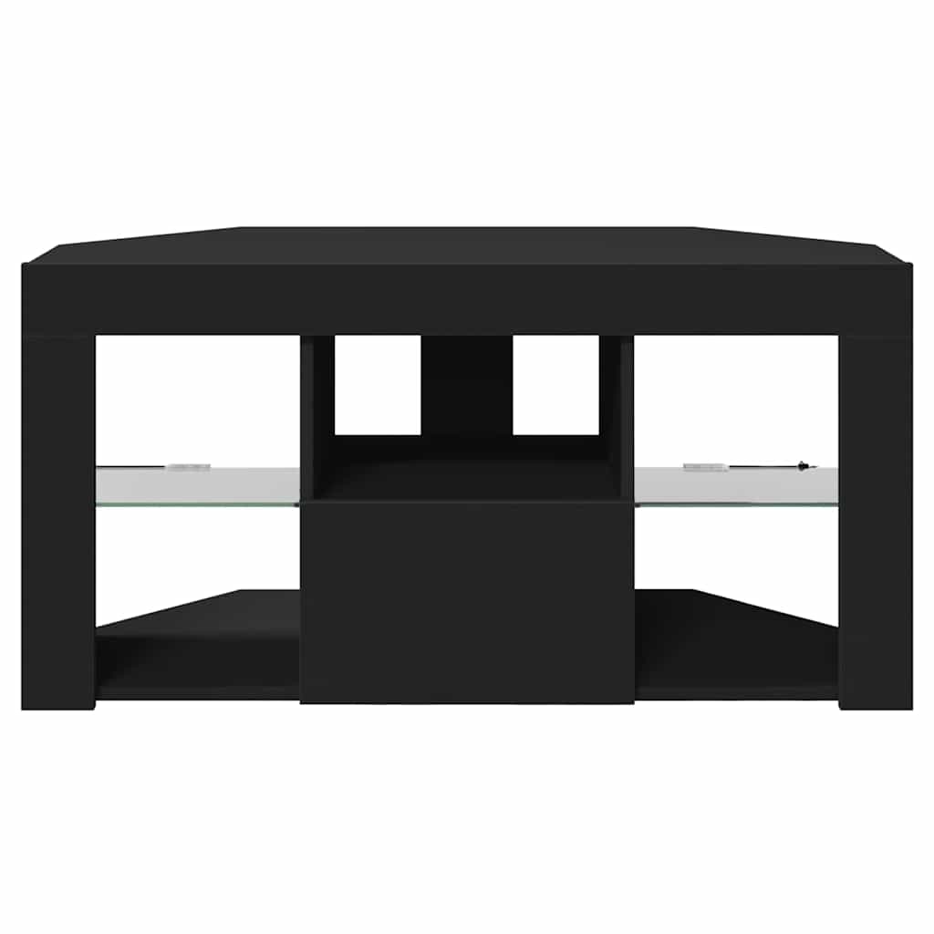 Hoek LED TV Kast Zwart 101 x 40 x 50 cm Bewerkt hout