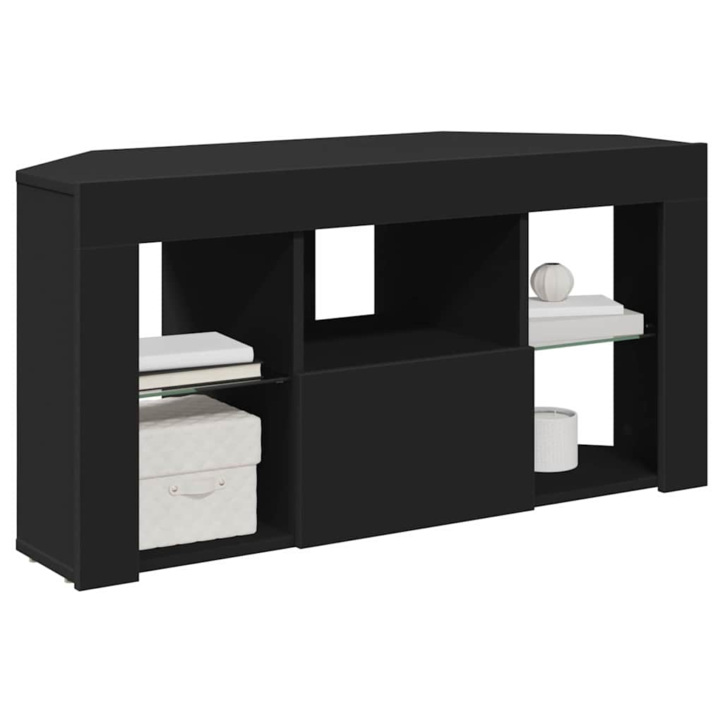 Hoek LED TV Kast Zwart 101 x 40 x 50 cm Bewerkt hout