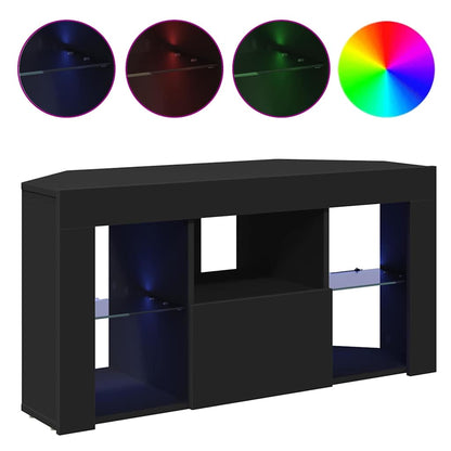 Hoek LED TV Kast Zwart 101 x 40 x 50 cm Bewerkt hout