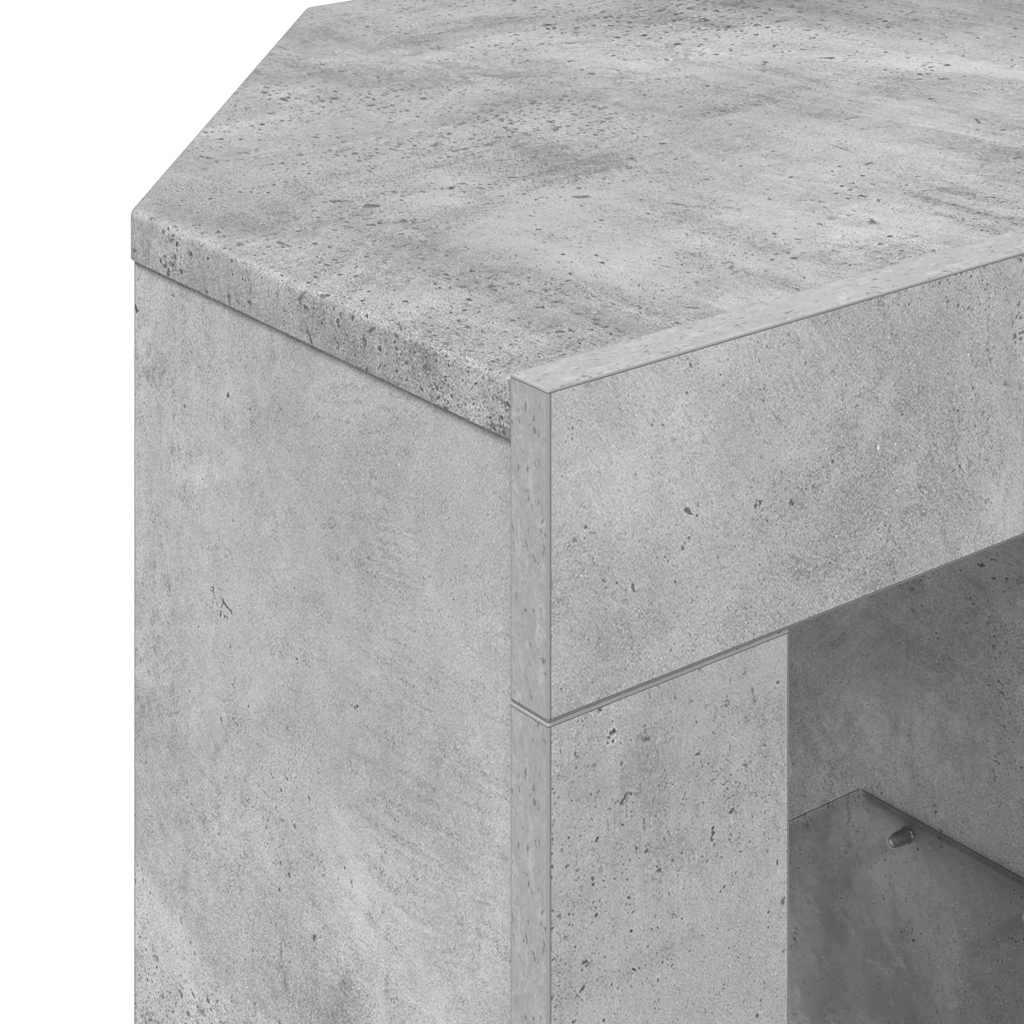 Hoek LED TV Kast 100 x 40 x 50 cm Beton Grijs Bewerkt hout