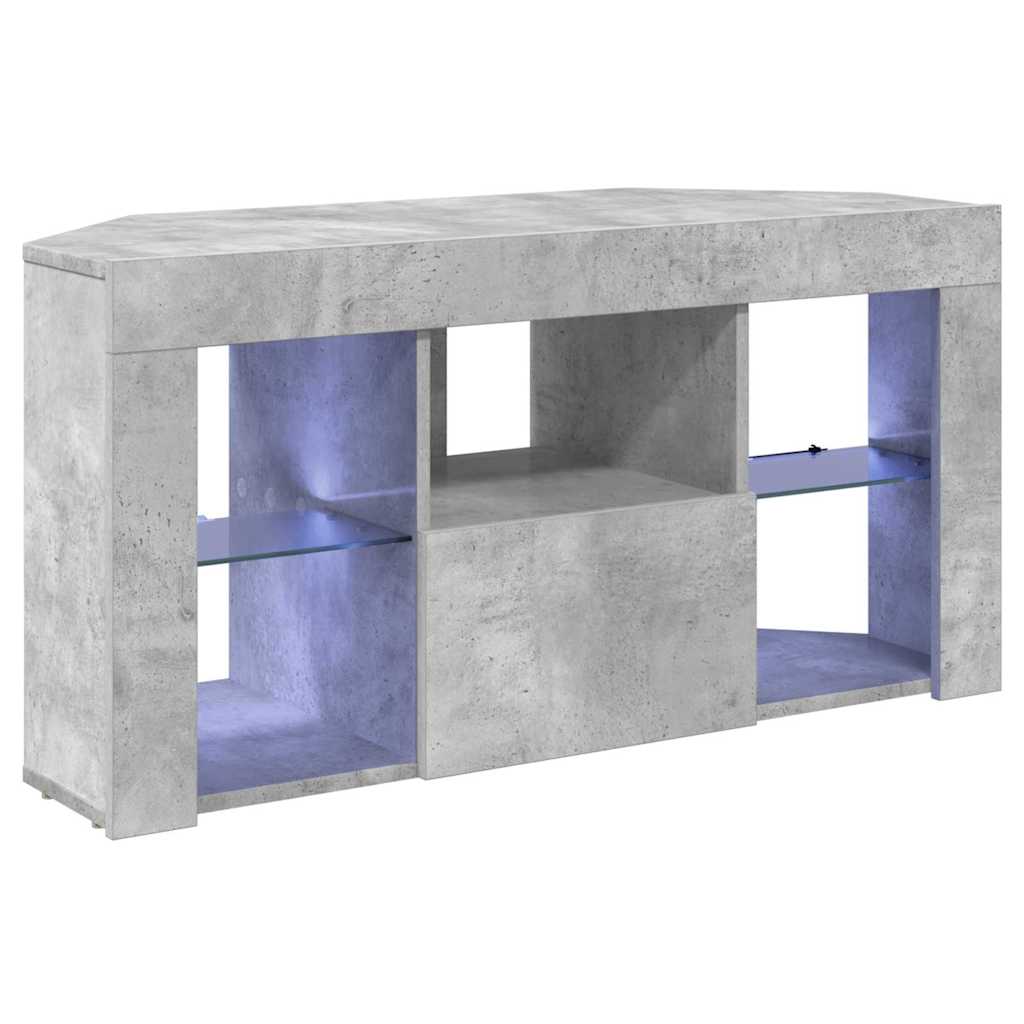 Hoek LED TV Kast 100 x 40 x 50 cm Beton Grijs Bewerkt hout