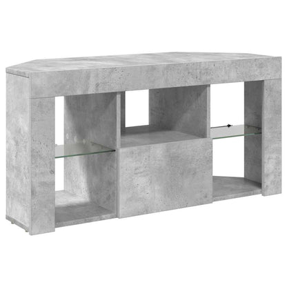 Hoek LED TV Kast 100 x 40 x 50 cm Beton Grijs Bewerkt hout
