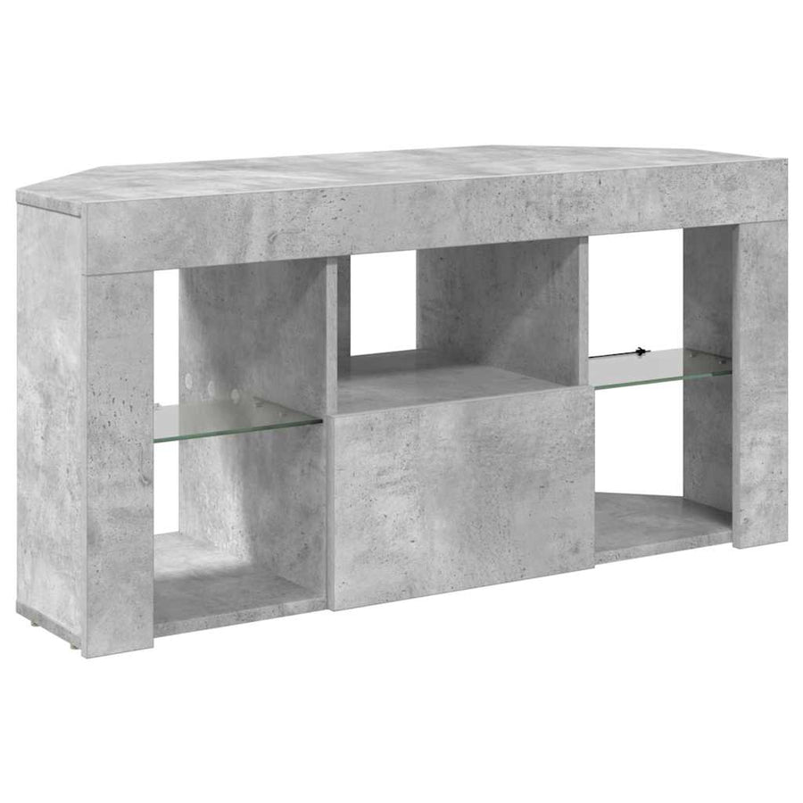 Hoek LED TV Kast 100 x 40 x 50 cm Beton Grijs Bewerkt hout