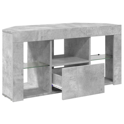 Hoek LED TV Kast 100 x 40 x 50 cm Beton Grijs Bewerkt hout