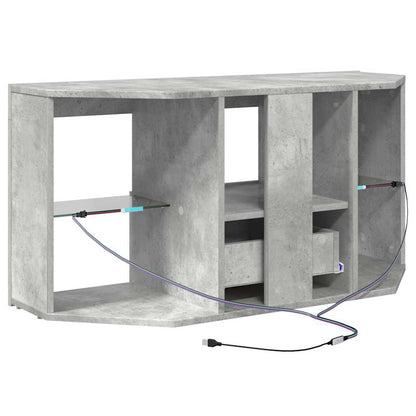 Hoek LED TV Kast 100 x 40 x 50 cm Beton Grijs Bewerkt hout