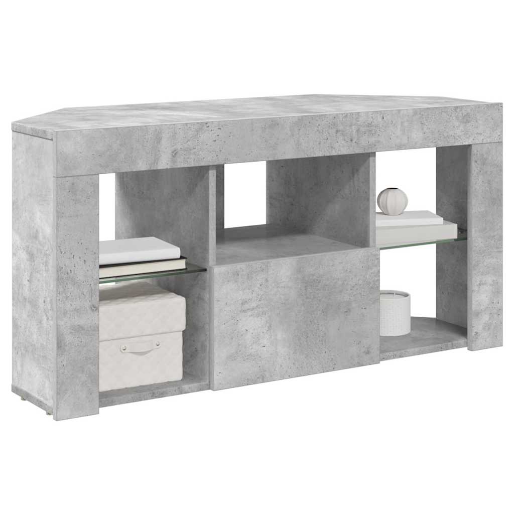 Hoek LED TV Kast 100 x 40 x 50 cm Beton Grijs Bewerkt hout