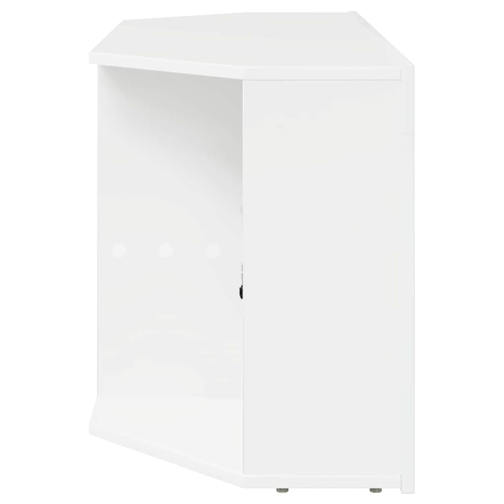 Hoek LED TV Kast Hoogglans Wit 104 x 40 x 50 cm Bewerkt hout