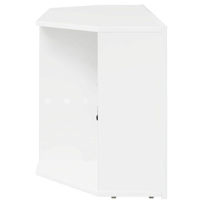 Hoek LED TV Kast Hoogglans Wit 104 x 40 x 50 cm Bewerkt hout