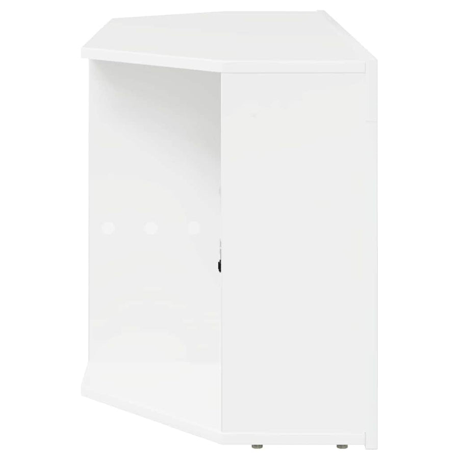 Hoek LED TV Kast Hoogglans Wit 104 x 40 x 50 cm Bewerkt hout