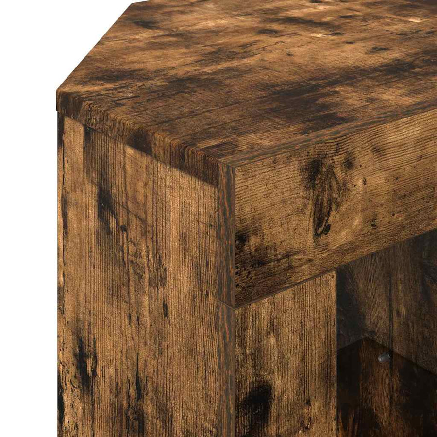 Hoek LED TV Kast Gerookt eiken 100 x 40 x 50 cm Bewerkt hout