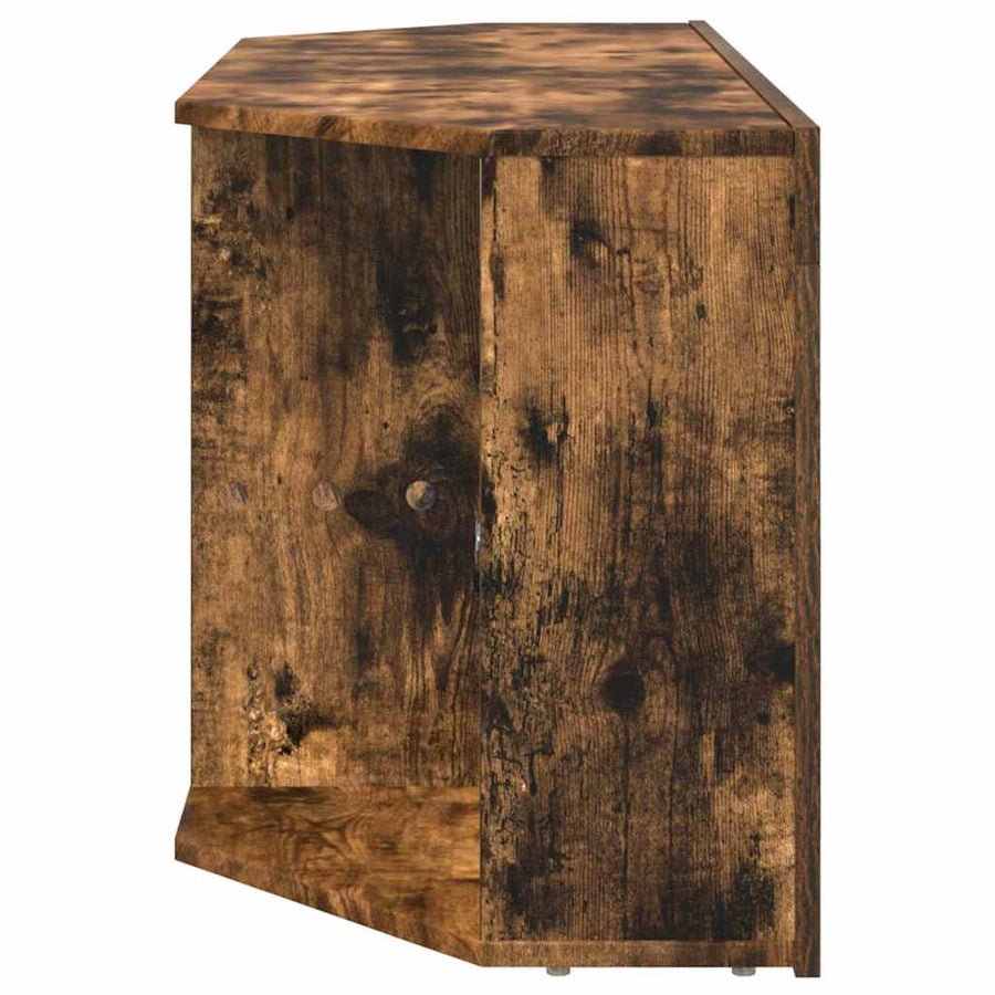 Hoek LED TV Kast Gerookt eiken 100 x 40 x 50 cm Bewerkt hout