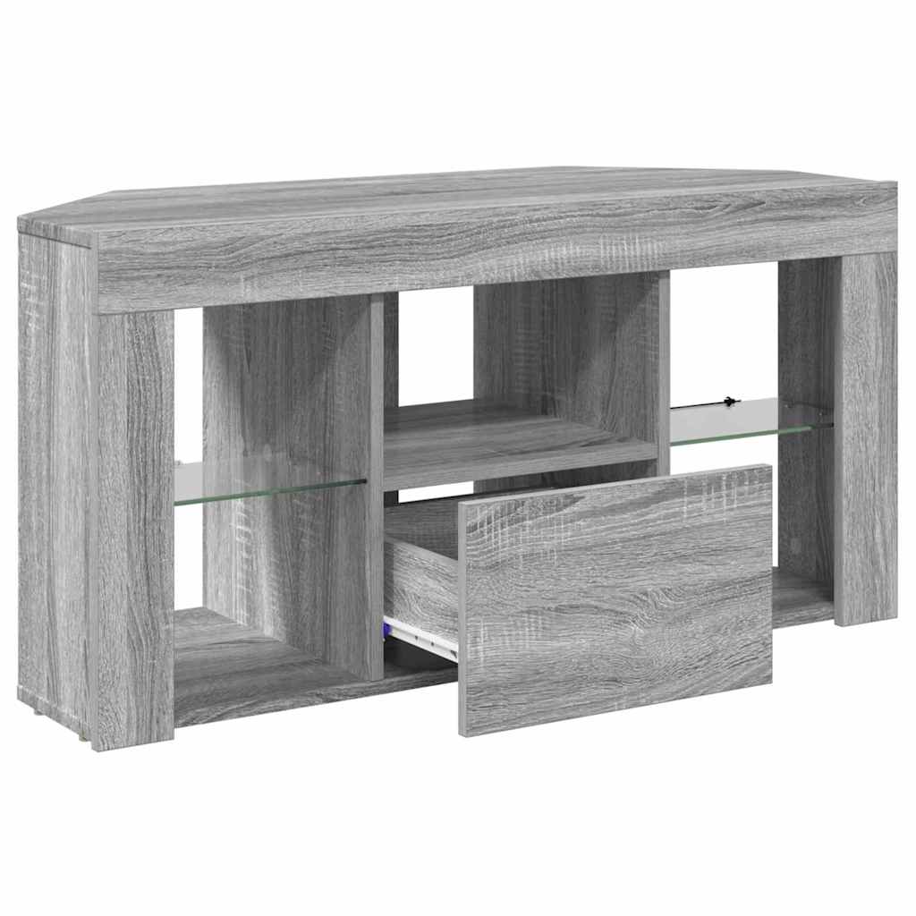 Hoek LED TV Kast 100 x 40 x 50 cm Grijs Sonoma Bewerkt hout