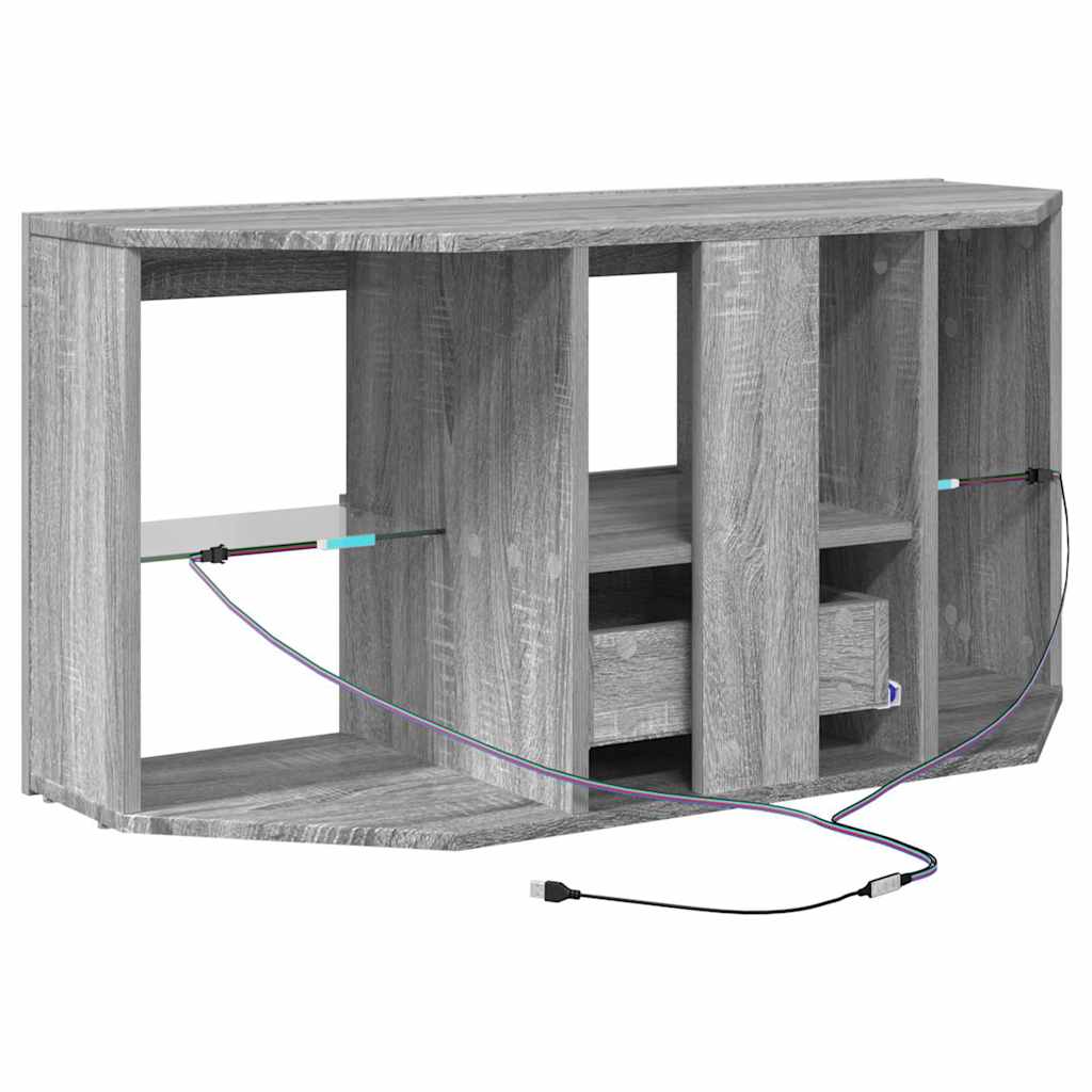 Hoek LED TV Kast 100 x 40 x 50 cm Grijs Sonoma Bewerkt hout