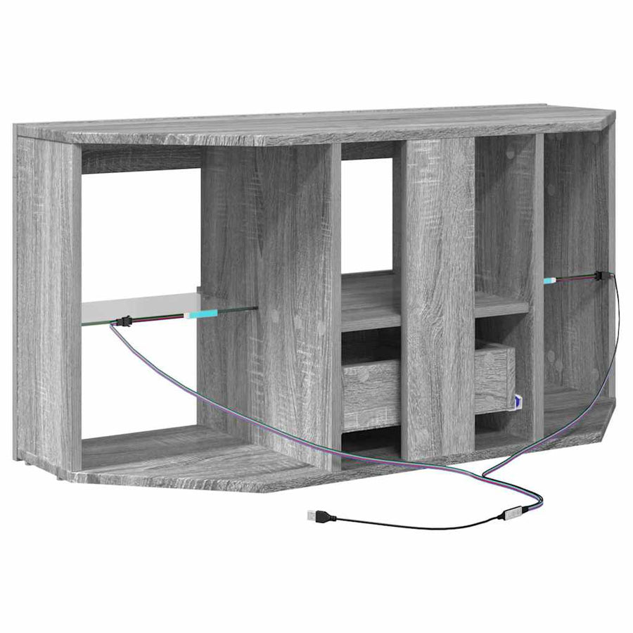 Hoek LED TV Kast 100 x 40 x 50 cm Grijs Sonoma Bewerkt hout