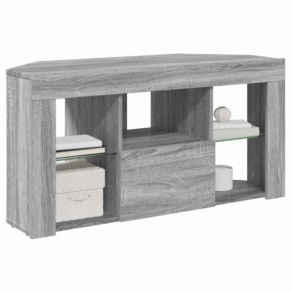 Hoek LED TV Kast 100 x 40 x 50 cm Grijs Sonoma Bewerkt hout