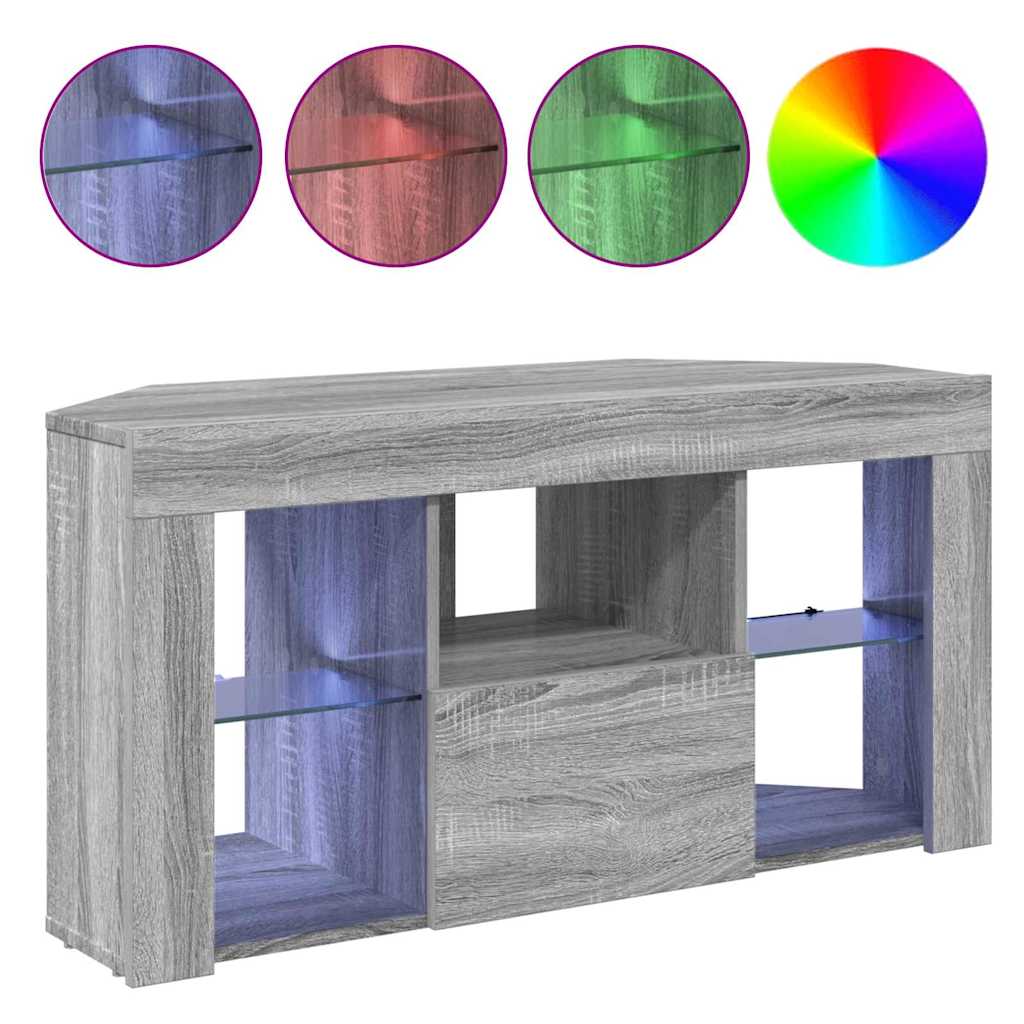 Hoek LED TV Kast 100 x 40 x 50 cm Grijs Sonoma Bewerkt hout