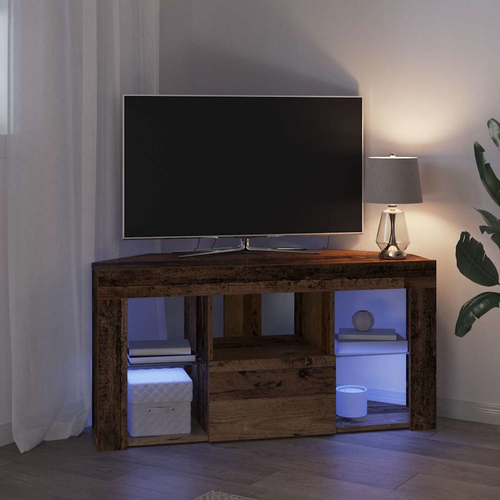 Hoek LED TV Kast 100 x 40 x 50 cm Oudhout Bewerkt hout