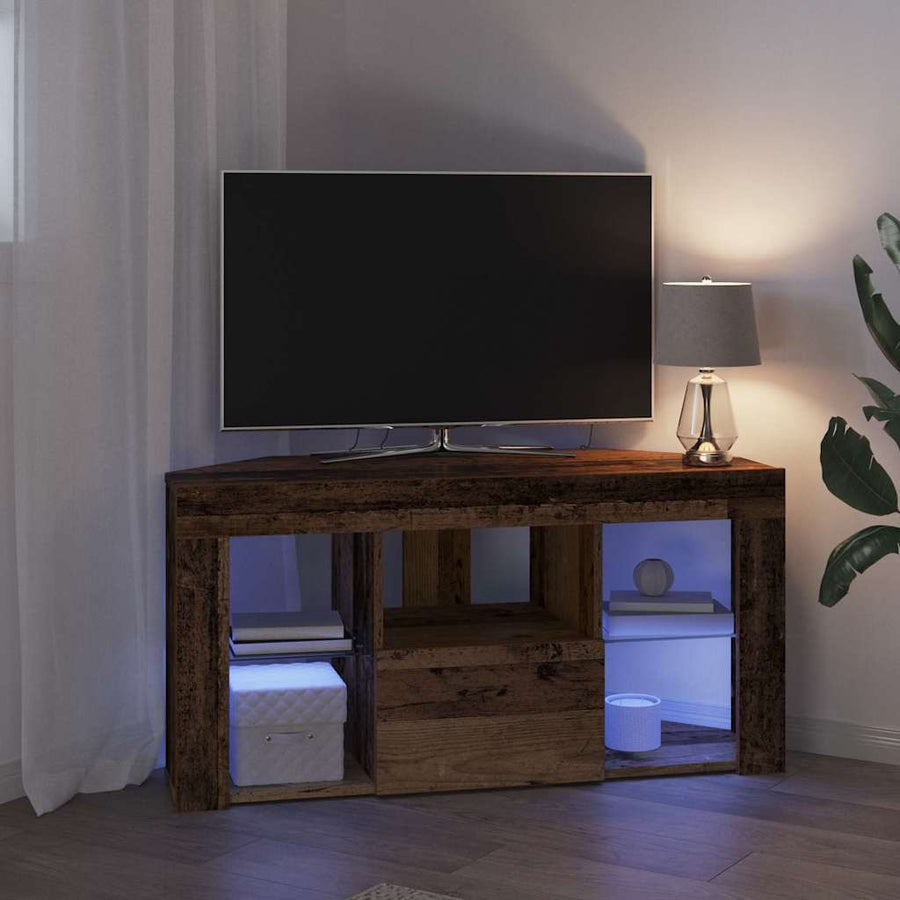 Hoek LED TV Kast 100 x 40 x 50 cm Oudhout Bewerkt hout