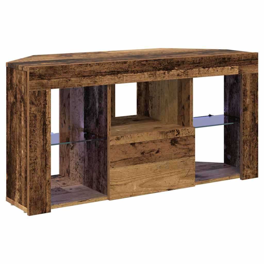 Hoek LED TV Kast 100 x 40 x 50 cm Oudhout Bewerkt hout