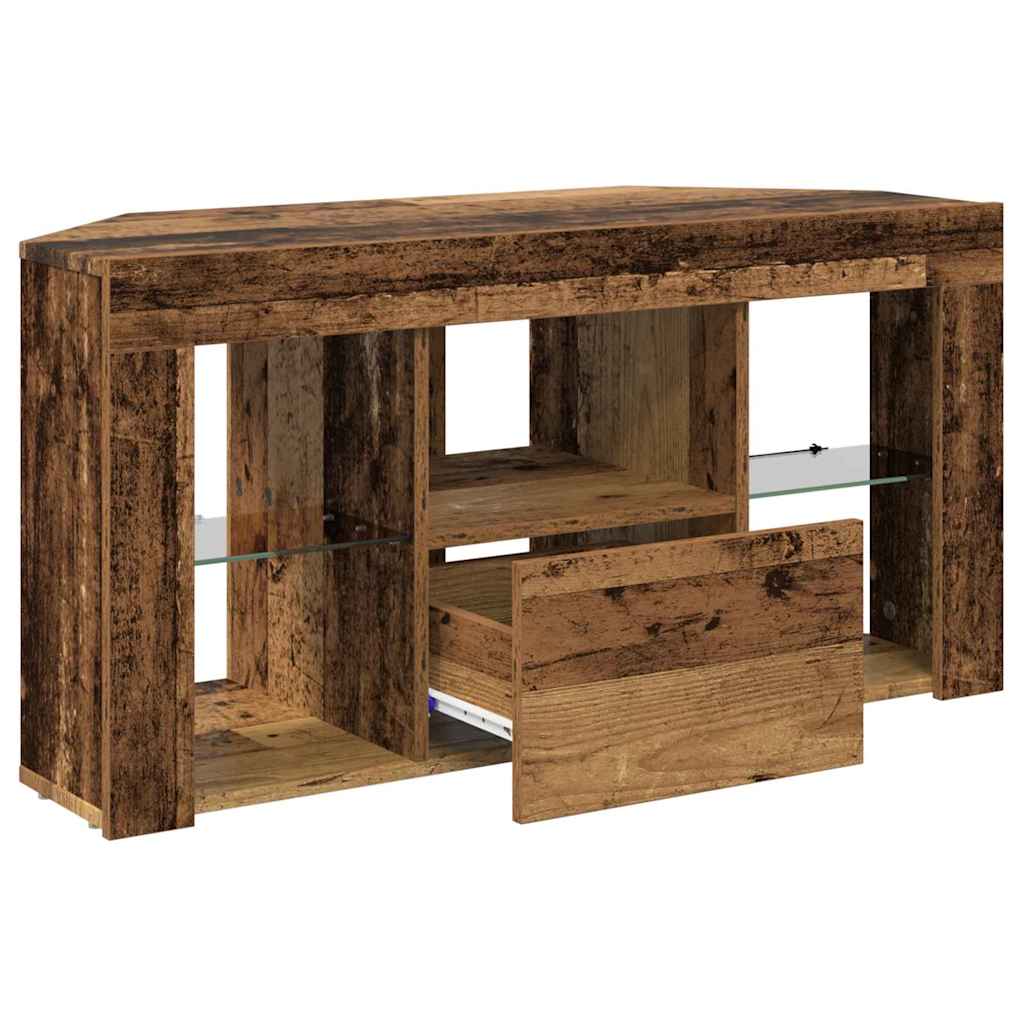 Hoek LED TV Kast 100 x 40 x 50 cm Oudhout Bewerkt hout