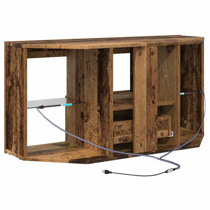 Hoek LED TV Kast 100 x 40 x 50 cm Oudhout Bewerkt hout