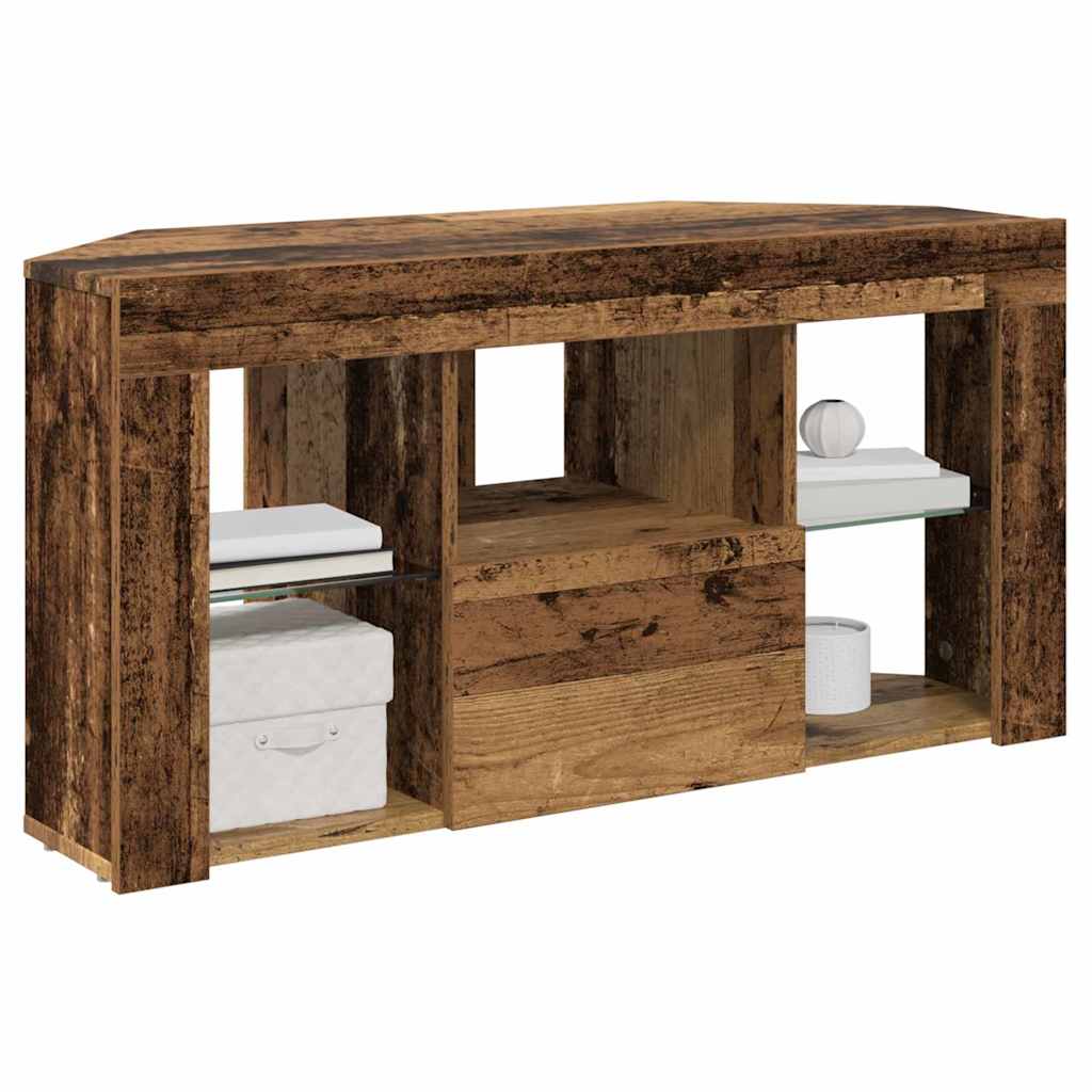 Hoek LED TV Kast 100 x 40 x 50 cm Oudhout Bewerkt hout