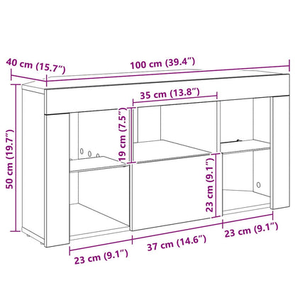 Hoek LED TV Kast 100 x 40 x 50 cm Oudhout Bewerkt hout