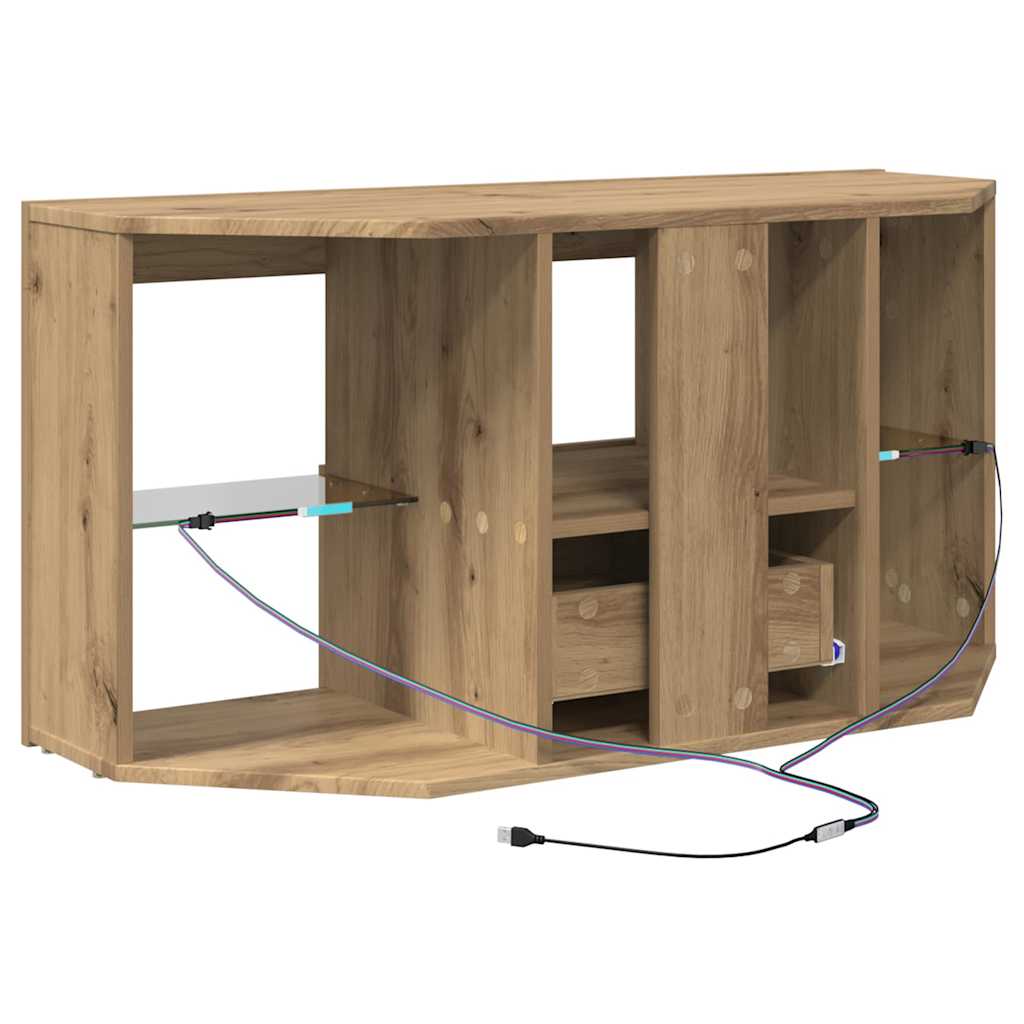 Hoek LED TV Kast Artisan Eiken 108 x 40 x 50 cm Bewerkt hout