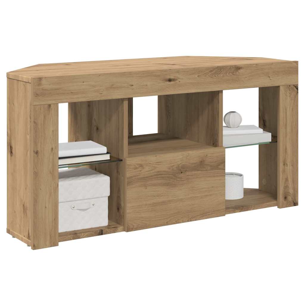 Hoek LED TV Kast Artisan Eiken 108 x 40 x 50 cm Bewerkt hout