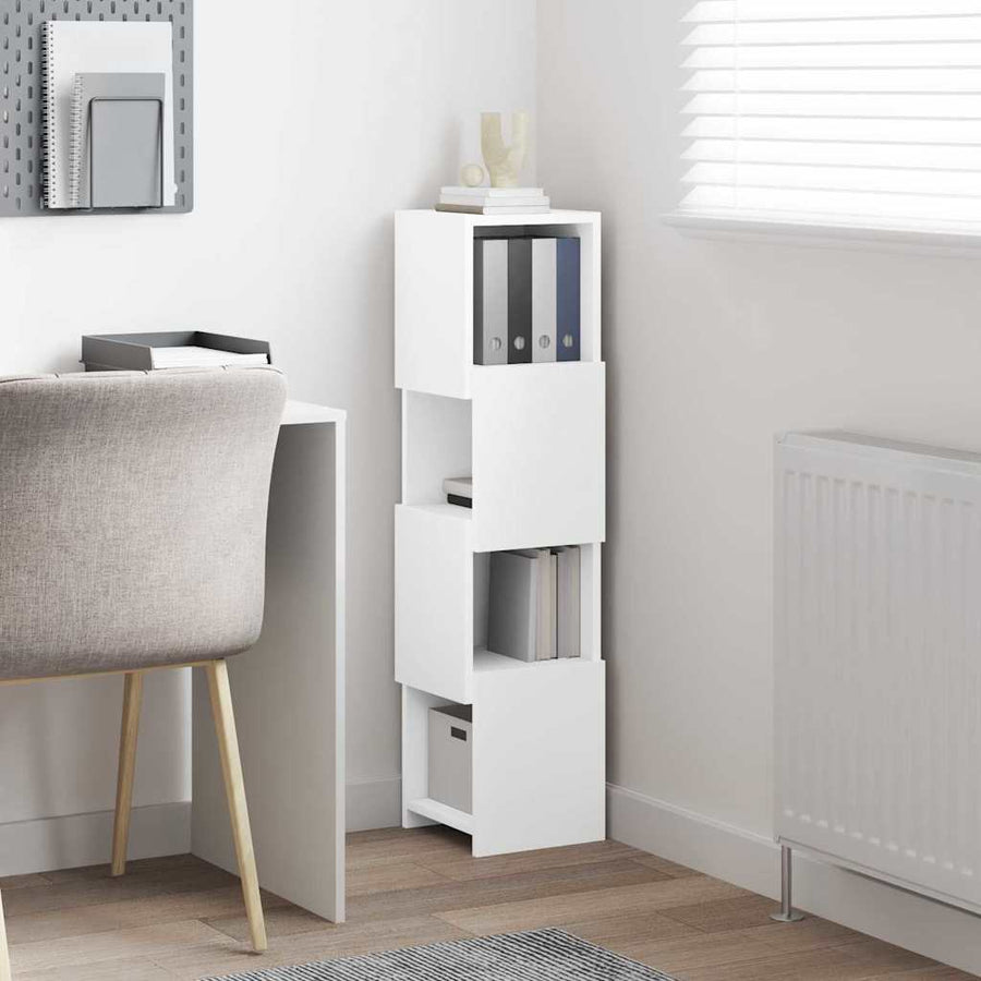 Hoekkast Wit 25,5x25x102cm Bewerkt hout