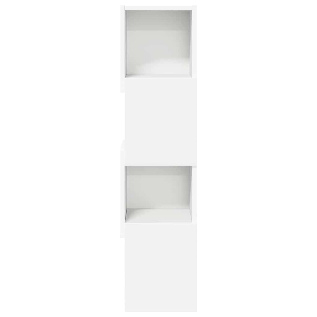 Hoekkast Wit 25,5x25x102cm Bewerkt hout