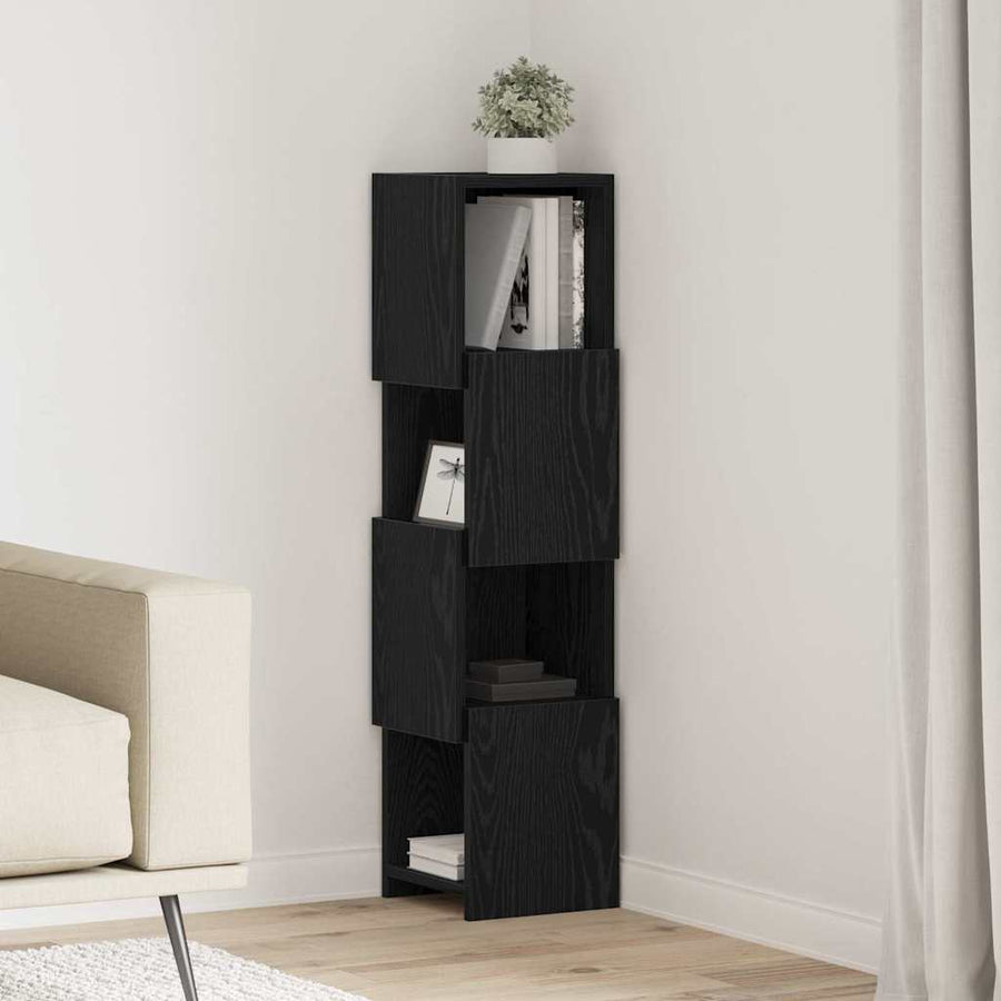 Hoekkast Wit 25,5x25x102cm Bewerkt hout