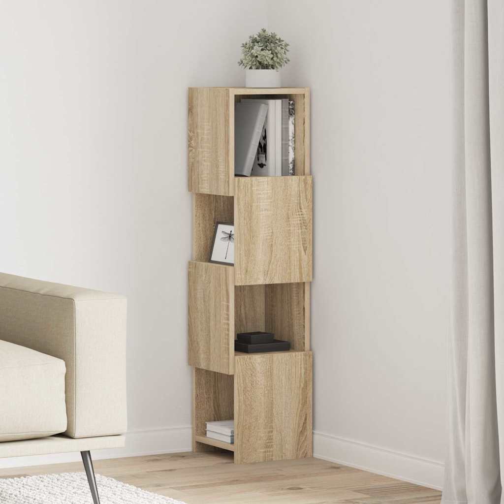 Hoekkast Wit 25,5x25x102cm Bewerkt hout