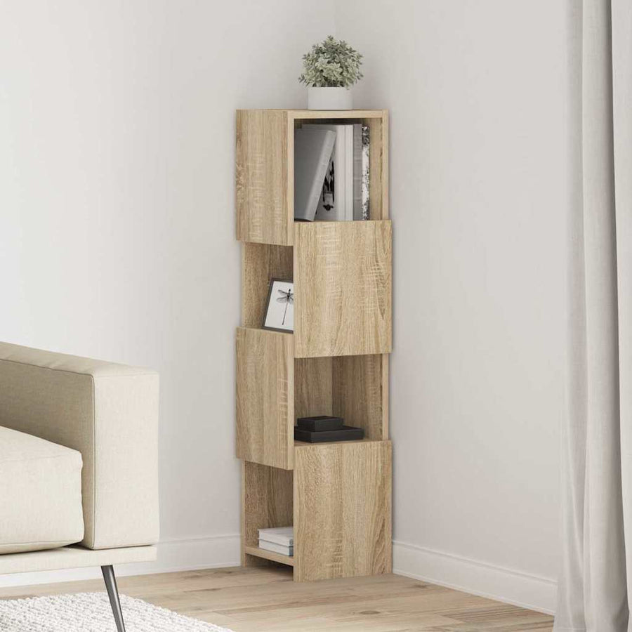 Hoekkast Wit 25,5x25x102cm Bewerkt hout