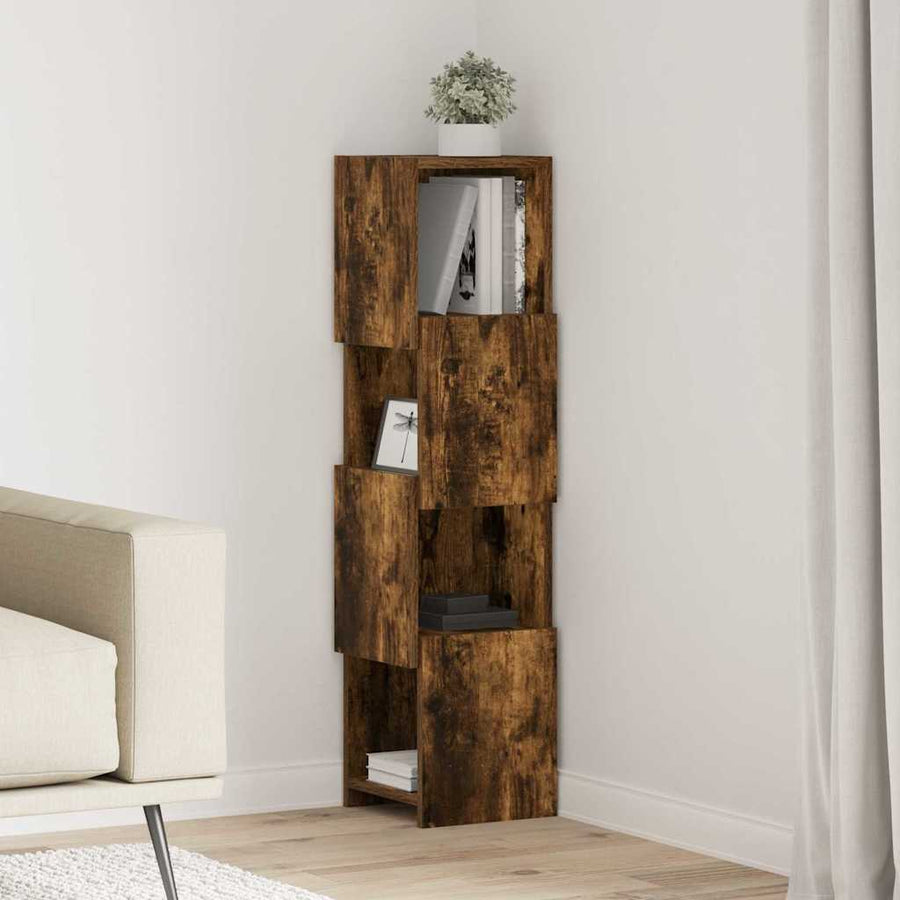 Hoekkast Wit 25,5x25x102cm Bewerkt hout