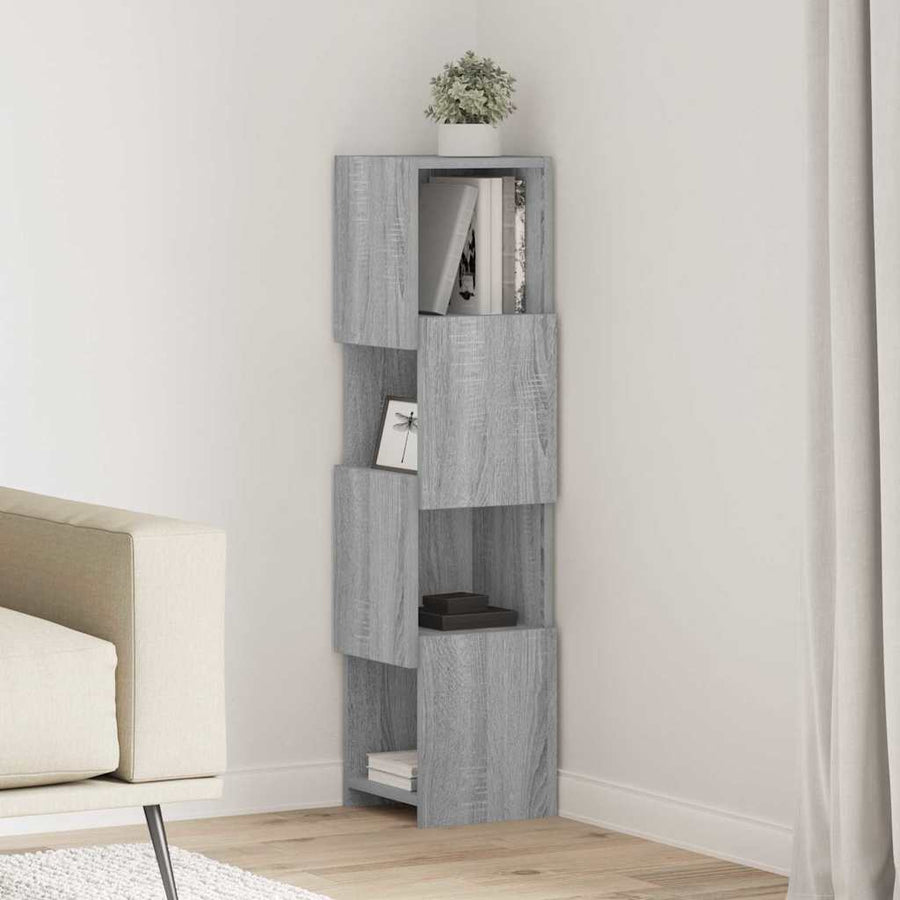 Hoekkast Wit 25,5x25x102cm Bewerkt hout