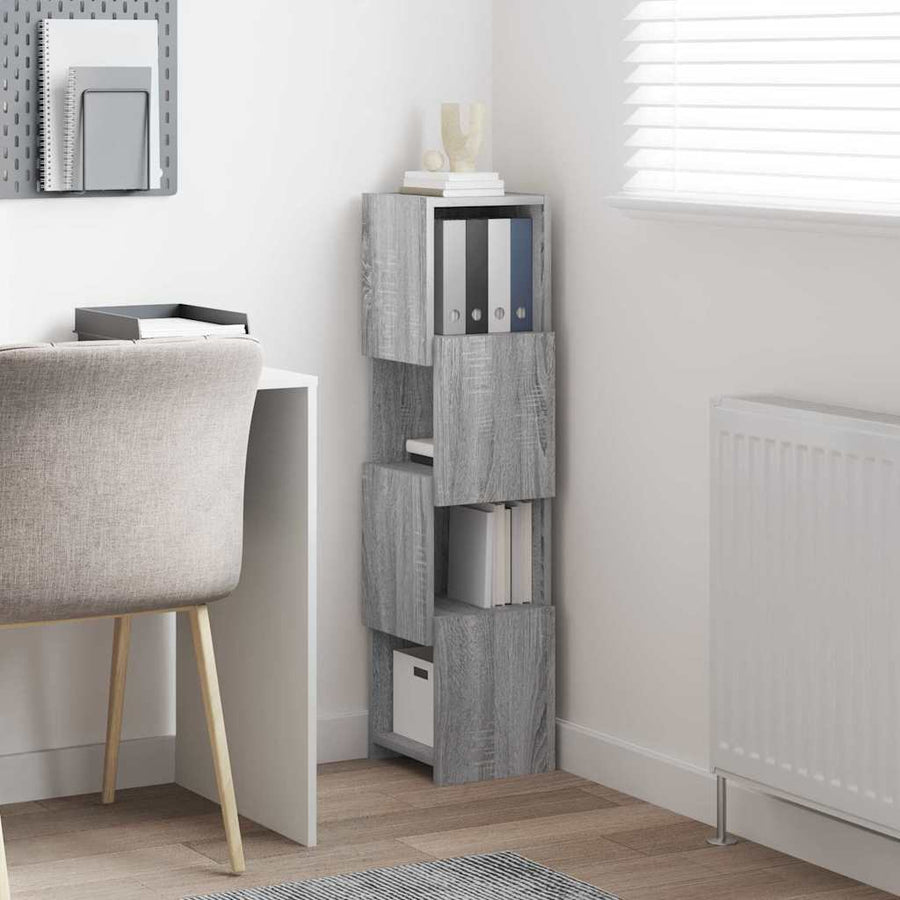 Hoekkast Wit 25,5x25x102cm Bewerkt hout