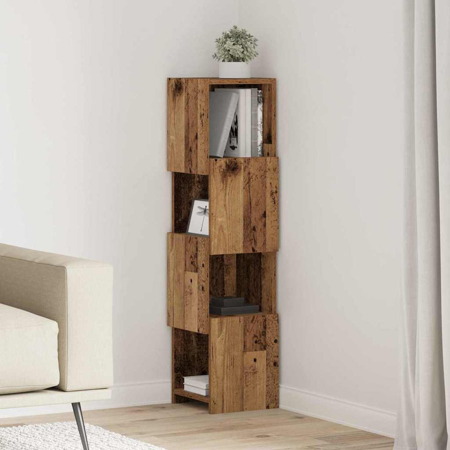 Hoekkast Wit 25,5x25x102cm Bewerkt hout