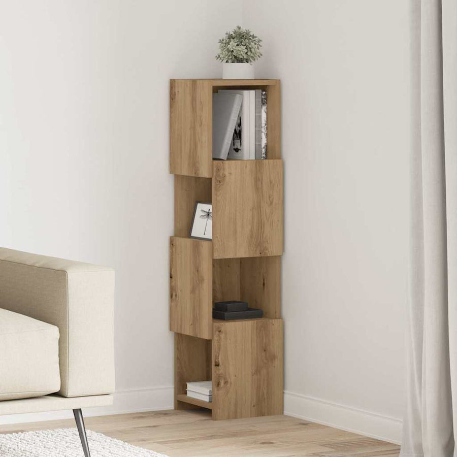 Hoekkast Wit 25,5x25x102cm Bewerkt hout