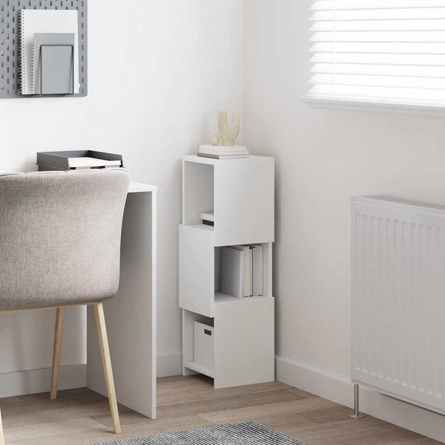 Hoekkast Wit 25,5x25x80cm Bewerkt hout
