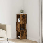 Corner cabinet Smoked oak 25.5x25x80cm Engineered wood