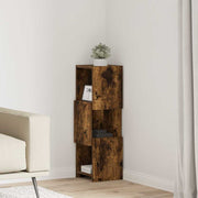 Hoekkast bewerkt hout 25,5x25x80 cm wit