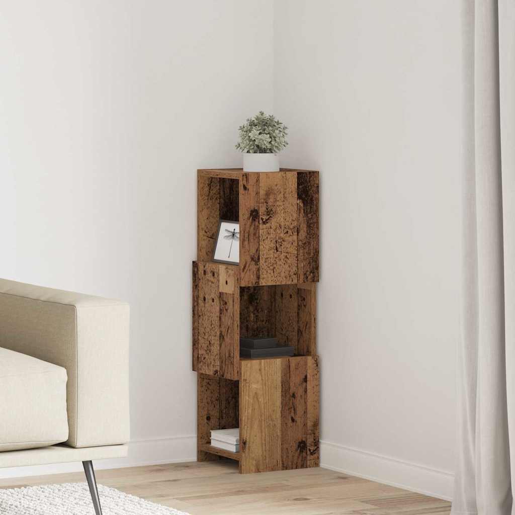 Hoekkast Wit 25,5x25x80cm Bewerkt hout
