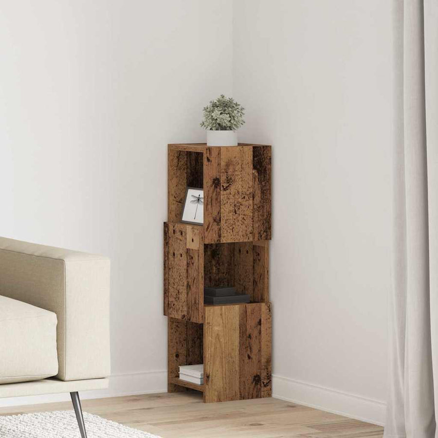 Hoekkast Wit 25,5x25x80cm Bewerkt hout