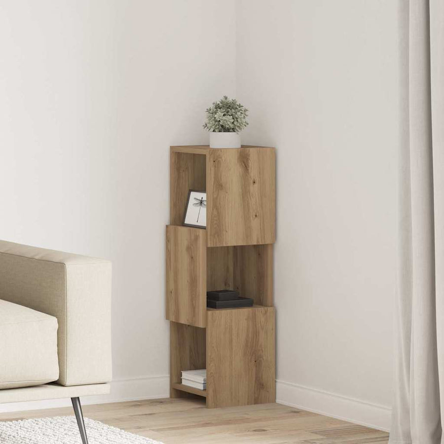 Hoekkast Wit 25,5x25x80cm Bewerkt hout