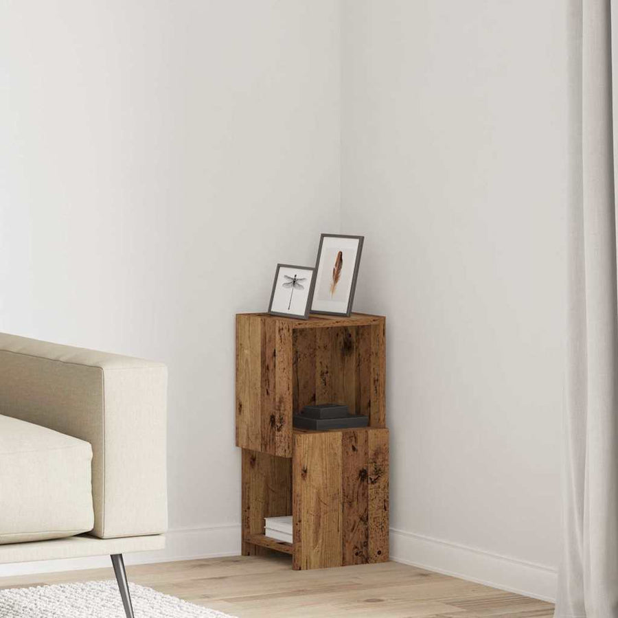 Hoekkast Wit 25,5x25x55cm Bewerkt hout